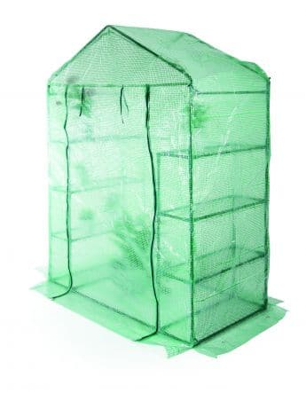 HOUSE GREENHOUSE WITH 8 SHELVES AND PE NET 140X72.5X195 CM