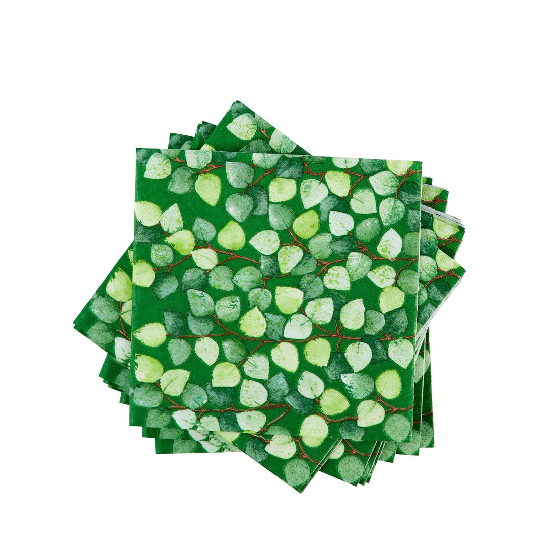 GREEN LEAVES Set of 20 green napkins W33 x L33cm - best price from Maltashopper.com CS680526