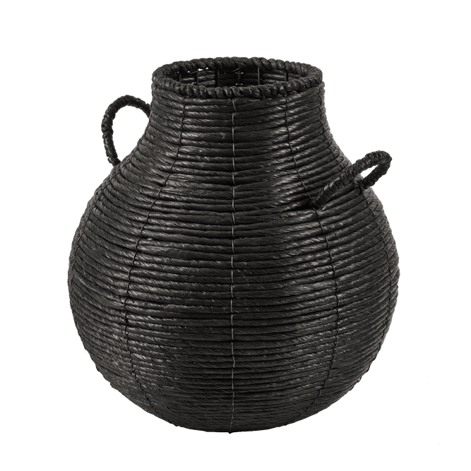 Casa MAKALU Black vase H 36 cm - Ø 35 cm