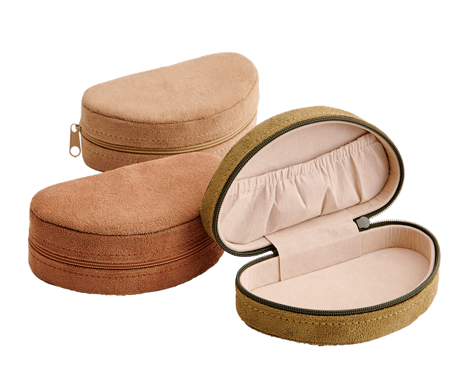 Casa ZIP Jewellery box 3 colours brown, green, light brownH 4.5 x W 13 x D 7 cm