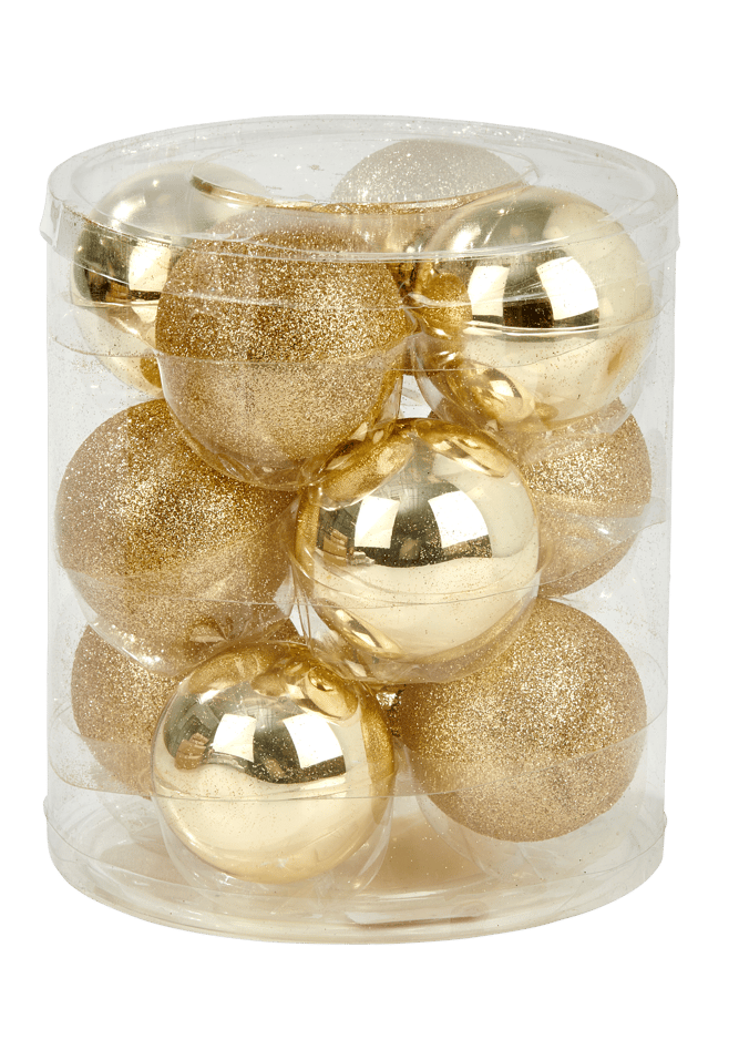 Casa GOLD Christmas bauble set of 12 golden, Ø 6 cm