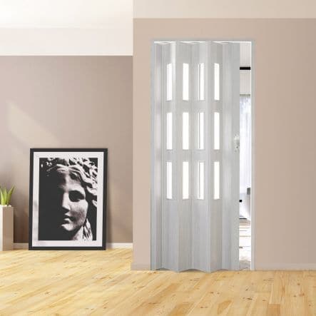 Luciana folding door 88.5x214 cm frosted glass in white pine colour - best price from Maltashopper.com BR450000970