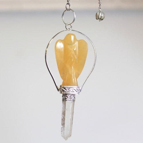 Angel Pendulum with Ring- Yellow Quartz - best price from Maltashopper.com SPECMP-50