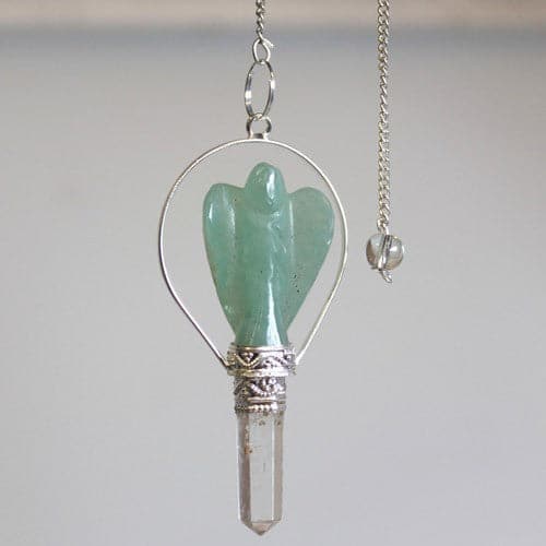Angel Pendulum with Ring- Green Adventurine - best price from Maltashopper.com SPECMP-51