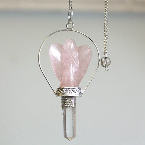 Angel Pendulum with Ring- Rose Quartz - best price from Maltashopper.com SPECMP-52