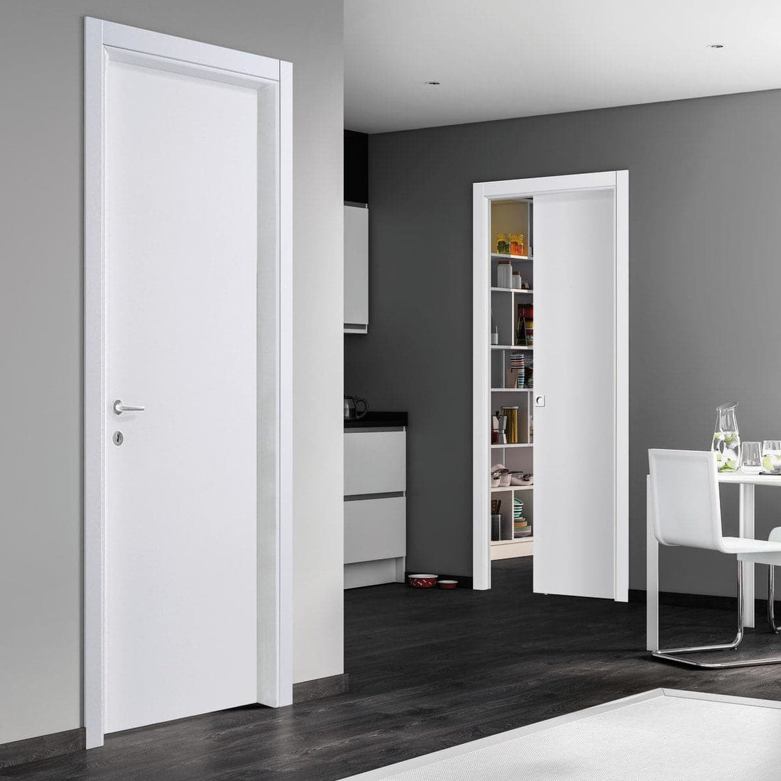 VEGA REVERSIBLE HINGED DOOR 210 X 80 WHITE LACQUERED - best price from Maltashopper.com BR450001926