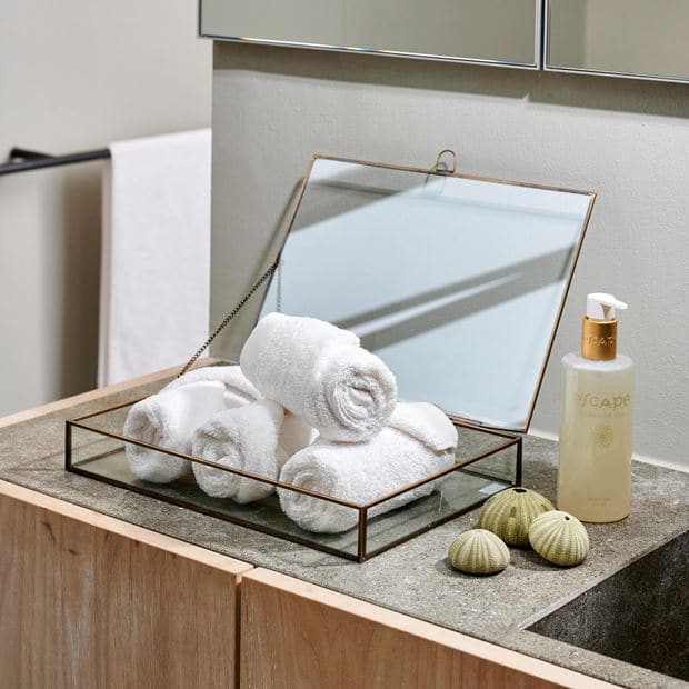 Casa MEGAN Golden chest, transparent H 4.5 x W 32 x D 22 cm