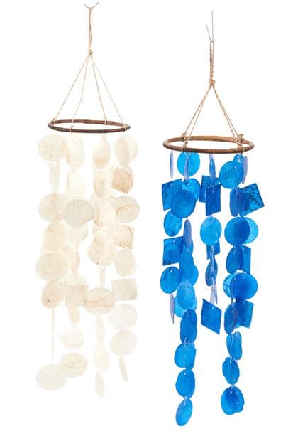 Casa CAPIZ White shell cabinet H 55 cm - Ø 15 cm