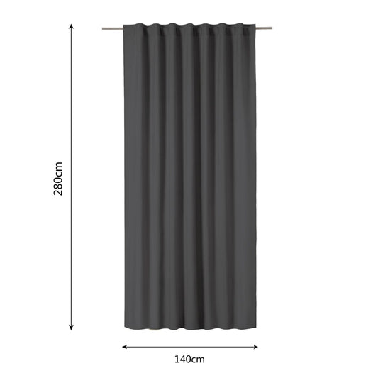 Bricocenter POLYCOTTON PHARREL OPAQUE CURTAIN MOON GREY 140X280 CM WEBBING AND HIDDEN LOOP