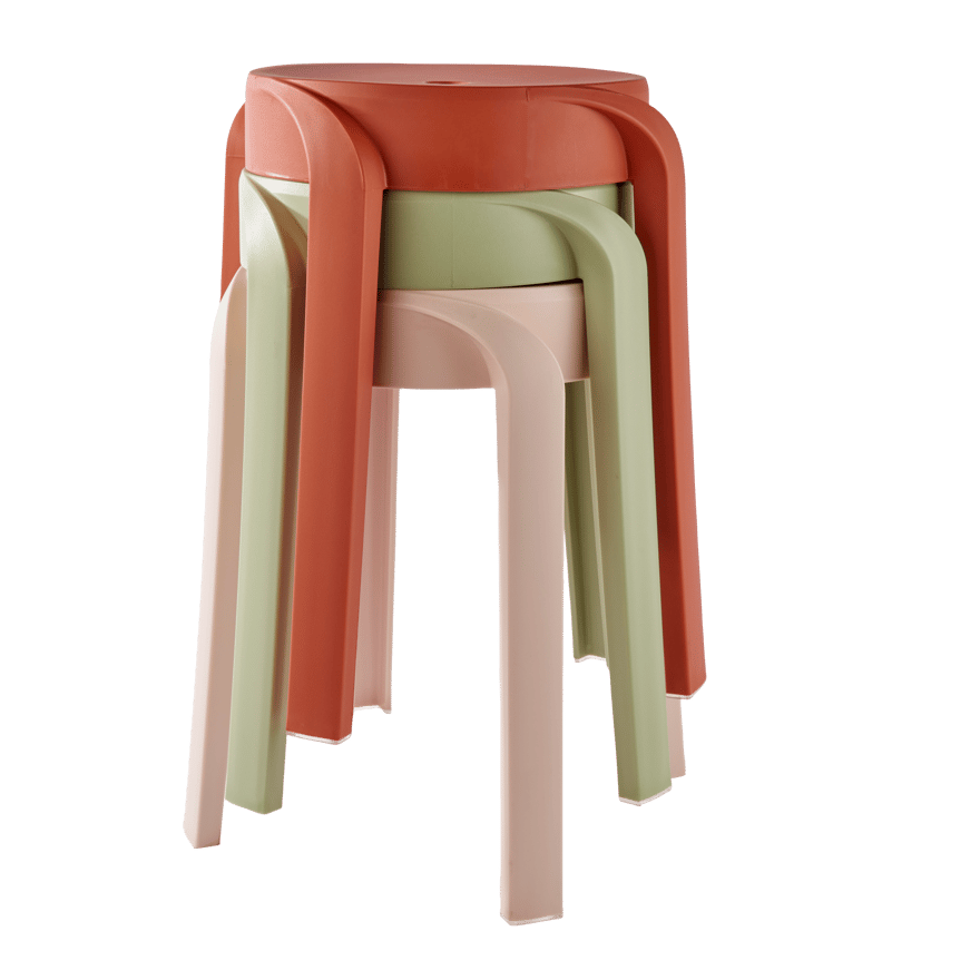 Casa KARLUS Beige stool, H 46 cm - Ø 43 cm