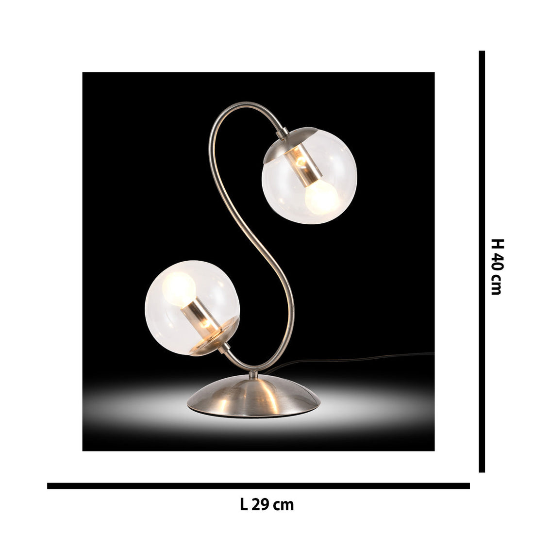 TABLE LAMP YONA METAL NIKEL H40 CM E14=40W