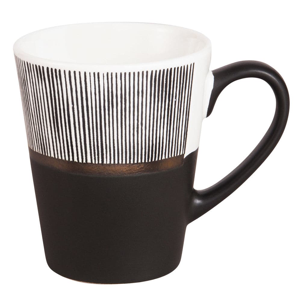 Maisons du Monde Maisons du Monde MEKONG - White and black earthenware cup with stripes
