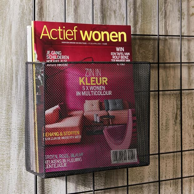 MODULAR Black metal basket H 22 x W 25 x D 9 cm - best price from Maltashopper.com CS649159