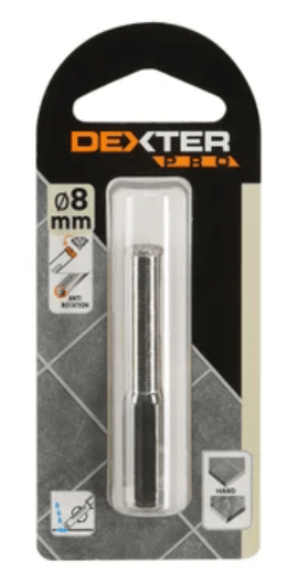Bricocenter DIAMOND DRILL BIT FOR STONEWARE TILES DEXTER PRO DIAM 8 MM, LENGTH 55 MM, HEXAGON SOCKET
