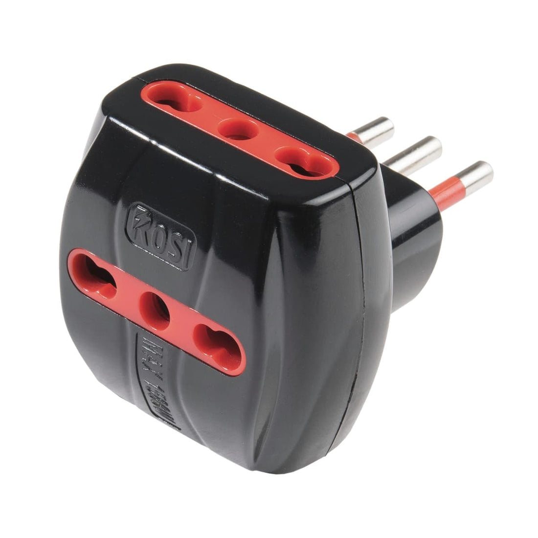ADAPTER PLUG 10A 3 SOCKETS 10/16A WITH SELF-RESETTING LIMITER BLACK