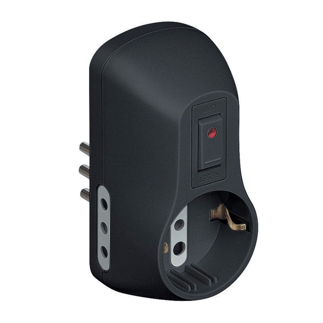ADAPTER PLUG 10A 1 UNIVERSAL 2 10A WITH SWITCH GREY - best price from Maltashopper.com BR420003200