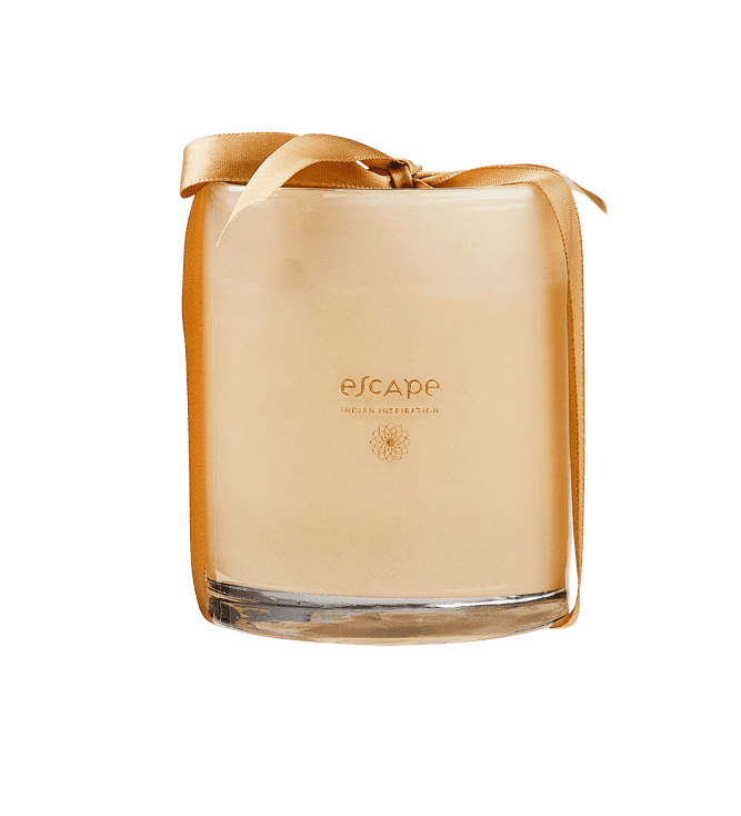 Casa ESCAPE INDIAN INSPIRATION Scented candle in white, beige, multicolored vase, H 10 cm - Ø 8,5 cm