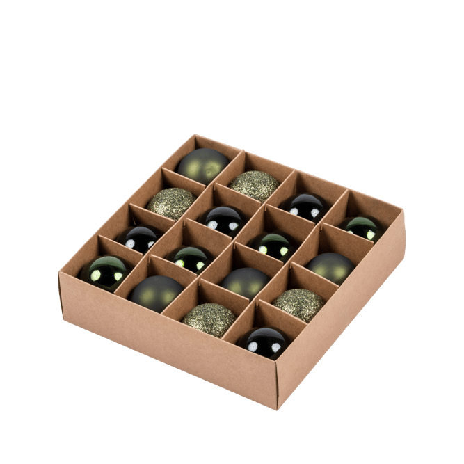 Casa MOSS Christmas ball set of 16 greenØ 4 cm