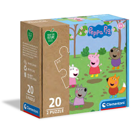 2 Puzzle Da 20 Pezzi Play For Future: Peppa Pig