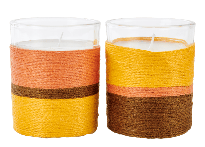 Casa SANTI Candle in jar 2 colours multicolourH 10 cm - Ø 8 cm