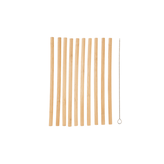 BAMBOO Reusable straws set of 10 naturalL 20 cm - Ø 0,8 cm - best price from Maltashopper.com CS670565