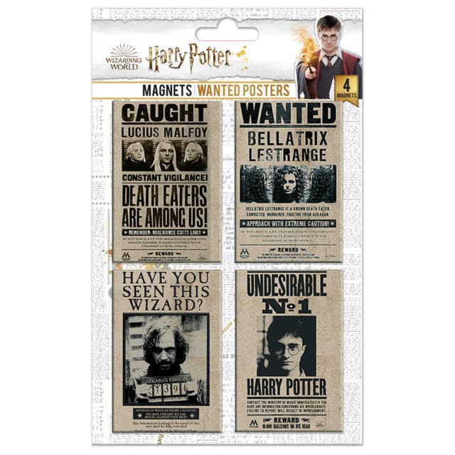 Harry Potter Set Of 4 Wanted Poster Magnets