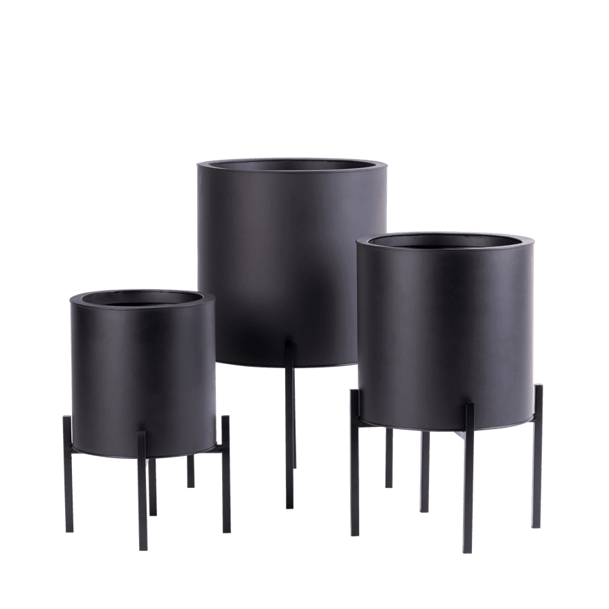 Casa LOUNGE Black garden pot, H 60 cm - Ø 35 cm