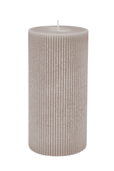 RUSTIC Gray wavy candle H 20 cm - Ø 10 cm - best price from Maltashopper.com CS677334