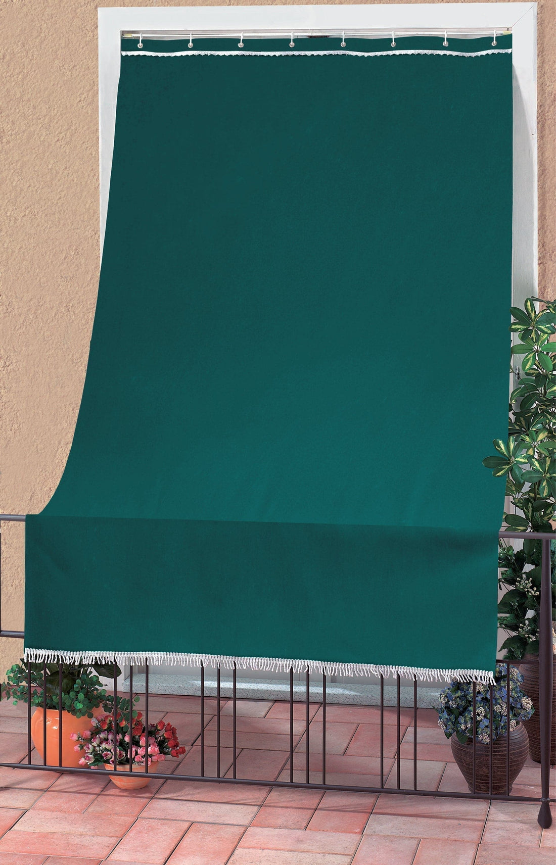 CARIBBEAN BALCONY AWNING 140X250 GREEN W/GROMMETS AND HOOKS