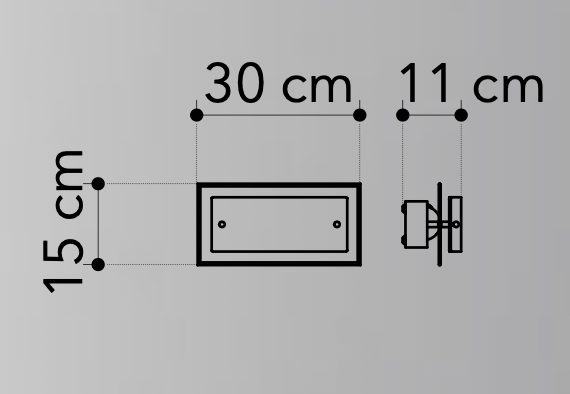 Bricocenter DOUBLE GLASS WALL LIGHT 15X30X30CM E27=60W