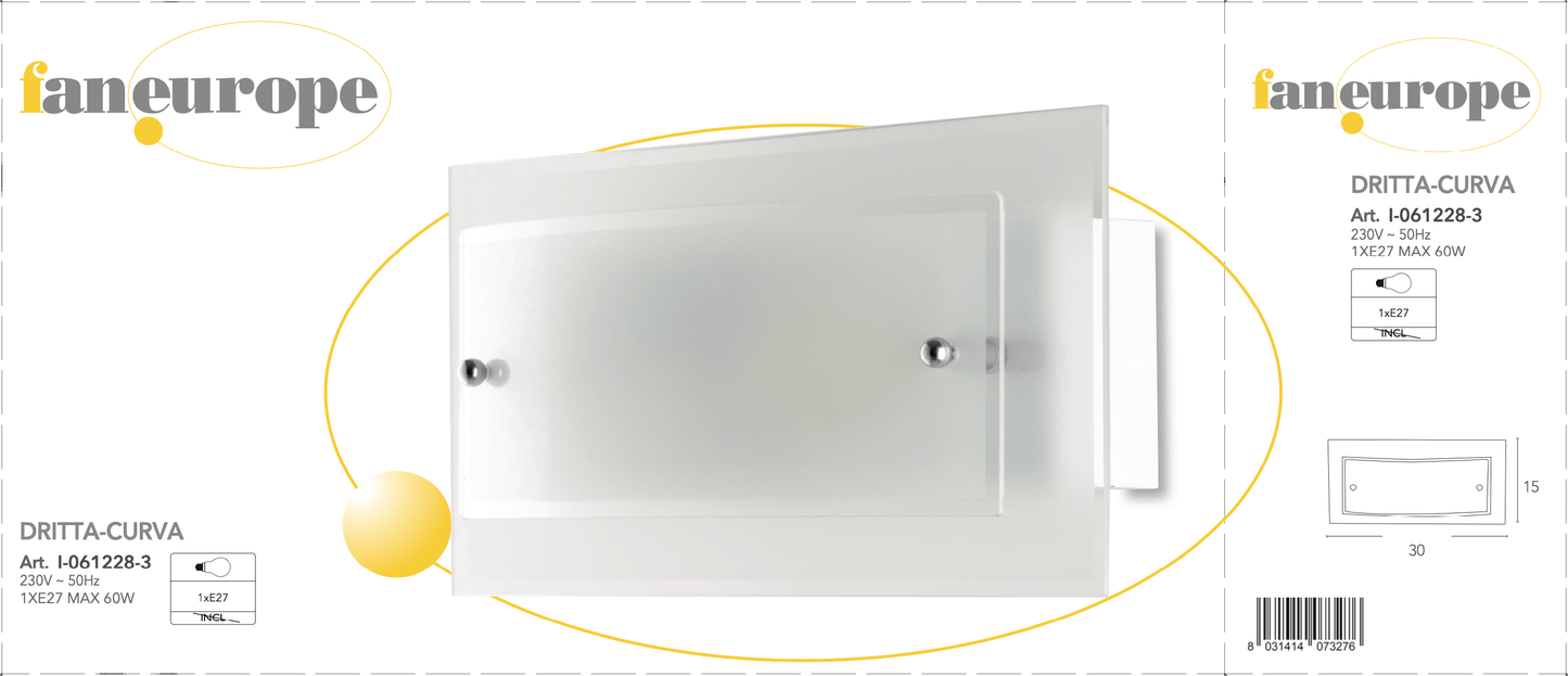 Bricocenter DOUBLE GLASS WALL LIGHT 15X30X30CM E27=60W