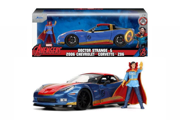 Marvel Doctor Strange 1:24 Scale Chevy Corvette With Figure, Freewheeling Action, Opening Parts