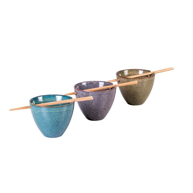 Casa CASSIS NOODLE BOWL+CHOPST 3COL