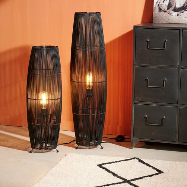 MOVIS Black floor lamp H 67 cm - Ø 23 cm - best price from Maltashopper.com CS656103