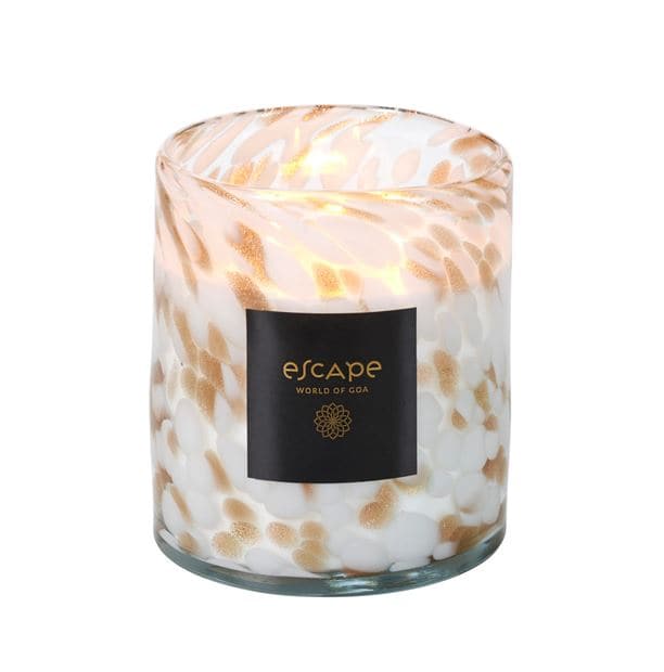 GOA Scented candle white, golden, multicolored H 13.5 cm - Ø 12 cm - best price from Maltashopper.com CS663656