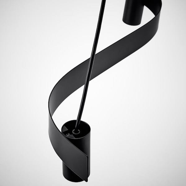 Ikea ACKJA - Pendant lamp, wave shaped/black, 60 cm