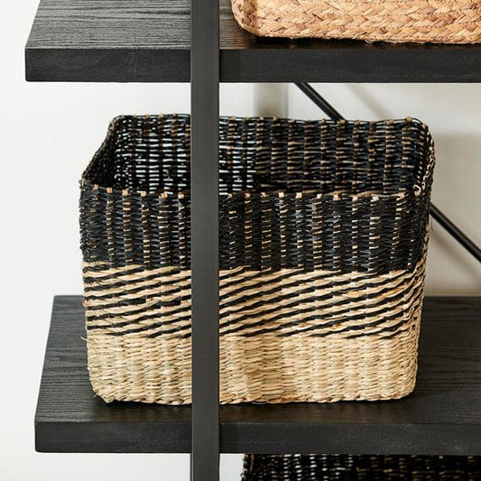 Casa BOBO Basket drawer black, natural H 20 x W 30 x D 20 cm