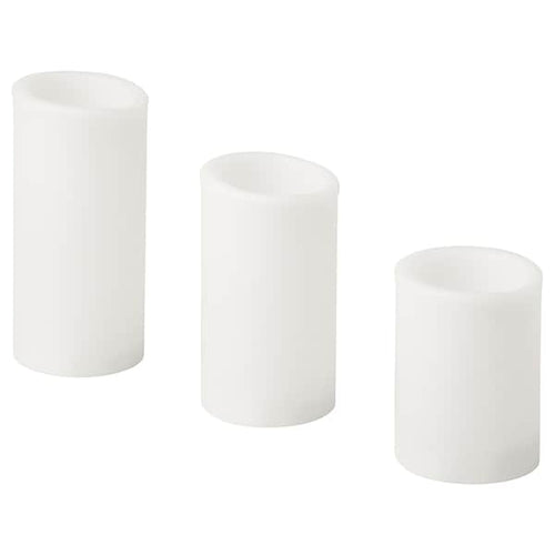 ÄDELLÖVTRÄD - LED block candle, set of 3, white/indoor