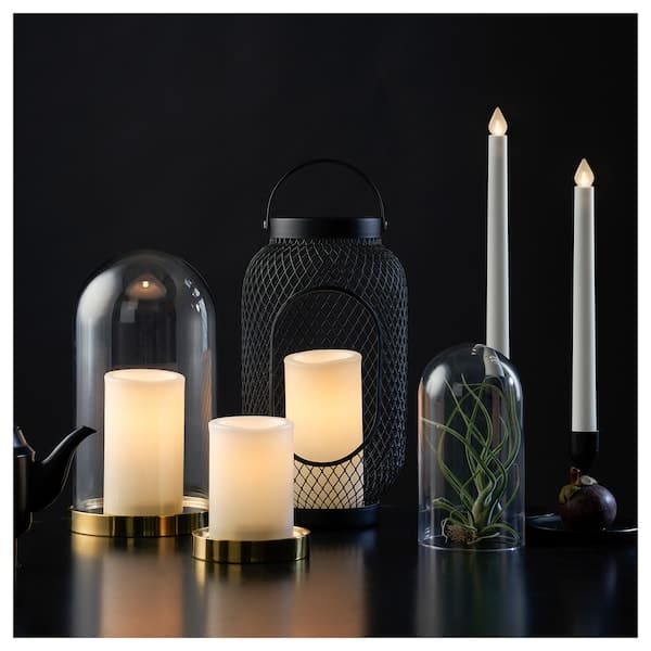 ÄDELLÖVTRÄD - LED block candle, set of 3, white/indoor - best price from Maltashopper.com 90520261