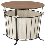 ÄNGESBYN storage table, black/pine light brown stained, 60 cm
