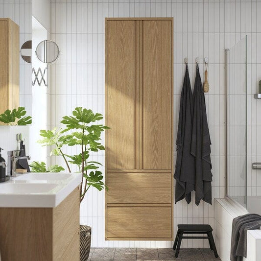 Ikea ÄNGSJÖN - Tall cabinet with doors/drawers, oak effect,60x35x195 cm