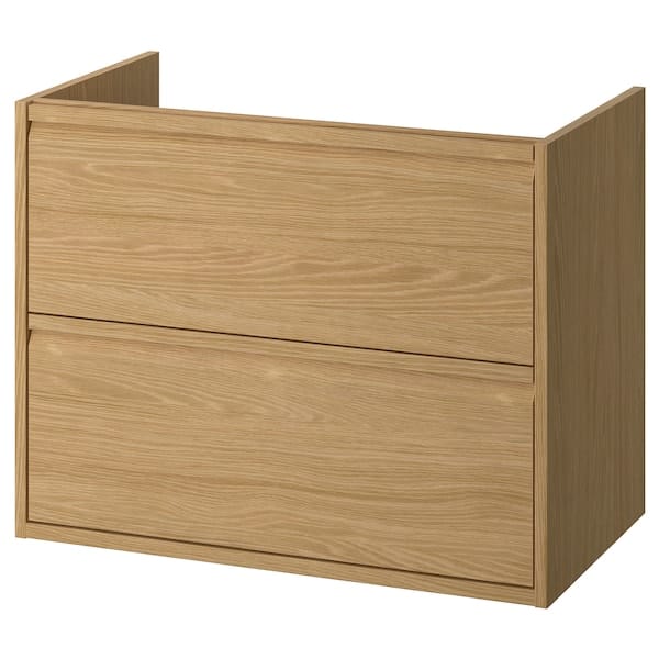 ÄNGSJÖN wash-stand with drawers, oak effect, 80x48x63 cm