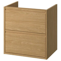 ÄNGSJÖN wash-stand with drawers, oak effect, 60x48x63 cm