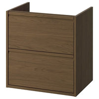 ÄNGSJÖN wash-stand with drawers, brown oak effect, 60x48x63 cm