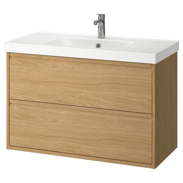 Ikea ÄNGSJÖN / ORRSJÖN - Washbasin/drawer/misc cabinet, oak effect,102x49x69 cm