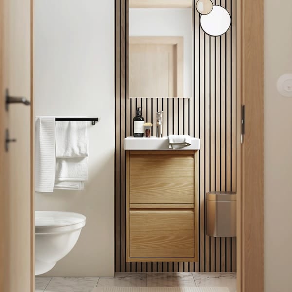 Ikea ÄNGSJÖN / ORRSJÖN - Washbasin/drawer/misc cabinet, oak effect,42x49x69 cm