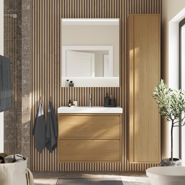 Ikea ÄNGSJÖN / ORRSJÖN - Washbasin/drawer/misc cabinet, oak effect,82x49x69 cm