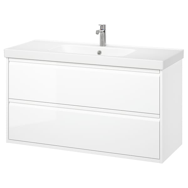 Ikea ÄNGSJÖN / ORRSJÖN - Washbasin/drawer unit/misc, glossy white,122x49x69 cm