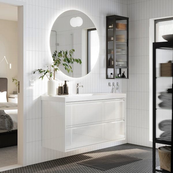 Ikea ÄNGSJÖN / ORRSJÖN - Washbasin/drawer unit/misc, glossy white,122x49x69 cm