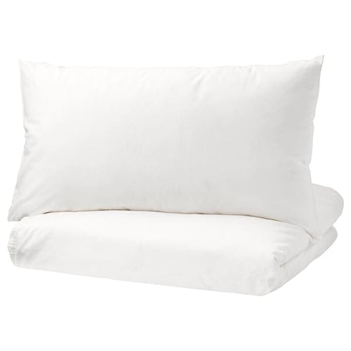ÄNGSLILJA - Duvet cover and 2 pillowcases, white, 240x220/50x80 cm